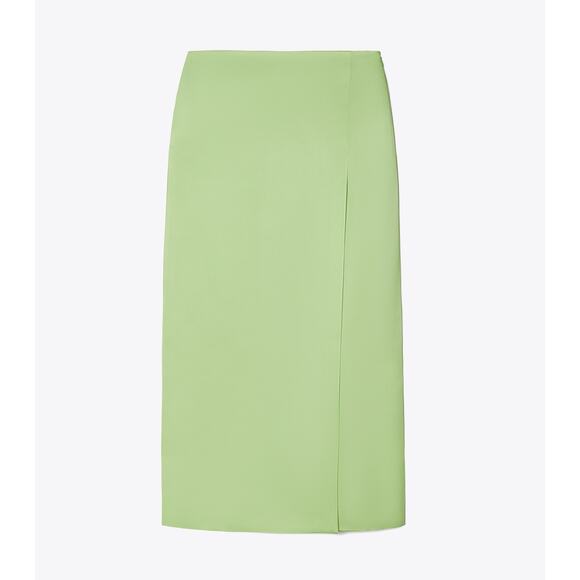 Tory Burch 'Satin' Green Wrap Skirt Size 10 - NWT - Picture 1 of 4